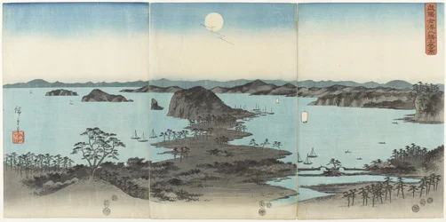 Otte udsigter over Kanazawa i Musashi-provinsen om natten, juli 1857