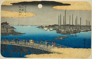 Fiskersvin nær Eitai-broen Tsukuda-fiskerbåd (Eitai-broen Tsukuda-fiskerbåd), fra te-serien