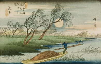 Fuldmåne ved Seba, fra serien „Kisokaidos 69 stationer“, ca. 1837-42