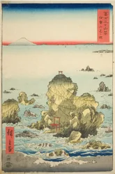 Futami Bay i Ise-provinsen (Ise Futamigaura), fra serien "Seksogtredive udsigter over Mount Fuji (Fuji sanjurokkei)"