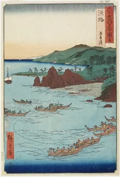 Goshiki-stranden (femfarvet), Awaji-provinsen, september 1855