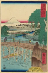 Ichikoku-broen i den østlige hovedstad (Toto Ichikokubashi), fra serien "Seksogtredive udsigter over Mount Fuji (Fuji sanjurokkei)"