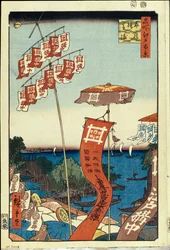 Kanasugi Bridge og Shibaura. Et hundrede berømte udsigter over Edo, ca. 1858
