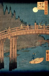 Kyoto-broen i måneskin, fra serien „100 udsigter over berømte steder i Edo“, udgivet 1855
