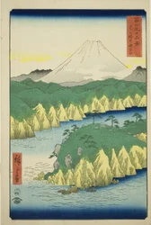 Lake at Hakone (Hakone no kosui), fra serien "Thirty-six Views of Mount Fuji (Fuji sanjurokkei)"