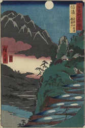 Månereflektioner over rismarker ved foden af Kyo_dai-bjerget, Shinano-provinsen, juli 1853