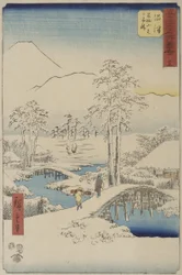 Fuji-bjerget og Ashigara-bjerget set fra Numazu, fra serien Lodret Tōkaidō (eller «Berømte steder ved Tōkaidōs treoghalvtreds stationer»)