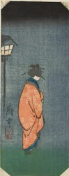 Nichomachi i Fuchu, sektion af ark nr. 6 fra serien "Billeder af de 53 stationer i Tokaido (Tokaido gojusan tsugi zue)"