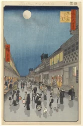 Natteudsigt over Saruwaka-machi, nr. 90 fra One Hundred Famous Views of Edo, 1856 (træbloktryk)