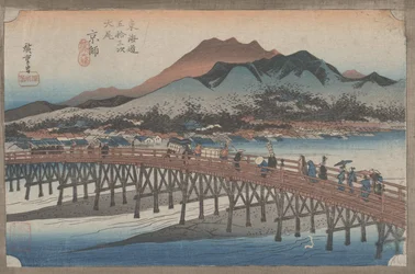 Nr. 55 "Kyoto: Den store Sanjo bro" Fra 53 stationer på Tokaido, ca. 1833