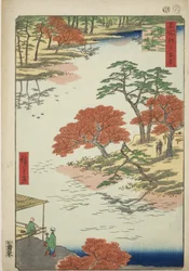 Precincts of Akiba Shline, når de modtager (i området af Akiba, når de modtager), fra serien ``Ridge for ridges of nets views of Edo (One Hundred Famous Views of Edo)