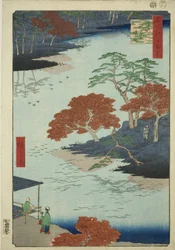 Precincts of Akiba Shline, på tidspunktet for modtagelsen (precincts of Akiba på tidspunktet for modtagelsen), fra serien ``Ridge for the ridges of the nets of Edo (One Hundred Famous Views of Edo)