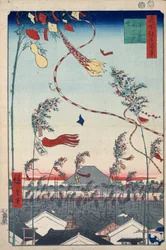 Velstand i hele byen under Tanabata-festivalen, 1856-1858.