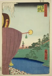 Sanno Festival Procession ved Kojimachi Itchome (Kojimachi Itchome Sanno Matsuri nerikomi), fra serien "One Hundred Famous Views of Edo (Meisho Edo hyakkei)"
