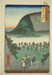 Sanuki-provinsen: Fjernsyn over Mount Zozu (Sanuki, Zozusan enbo), fra serien "Famous Places in the 60-odd Provinces (Rokujuyoshu meisho zue)"