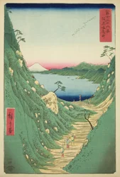Shiojiri Pass i Shinano-provinsen (Shinano Shiojiri toge), fra serien "Thirty-six Views of Mount Fuji (Fuji sanjurokkei)"