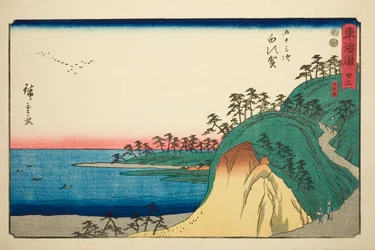 Shirasuka: Shiomi Slope, no. 33 fra serien Fifty-Three Stations of the Tokaido (Tōkaidō gojūsan tsugi)