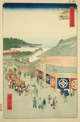 Shitaya Hirokoji, nr. 13 fra serien "One Hundred Famous Views of Edo (Meisho Edo hyakkei)"