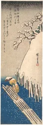 Sne på Sumida-floden