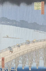 Pludselig regnbyge på Ōhashi-broen ved Atake, fra serien «100 udsigter over Edo», 1857