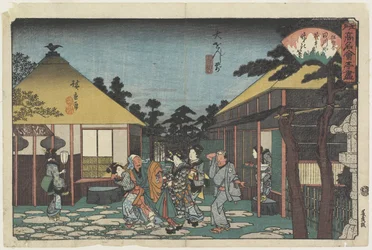 Tagawaya foran O_onji-templet, ca. 1835-1842