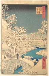 Taiko-broen, Meguro, en snefyldt aften