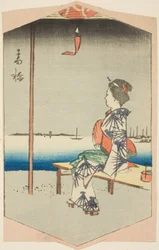 Takanawa, sektion af et ark fra serien "Udklippsbilleder af berømte steder i Edo (Edo meisho harimaze zue)"