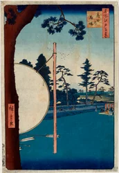 Hestebanen ved Takata hundrede berømte udsigter over Edo, 1856-1858.