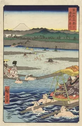 Ōi-floden mellem provinserne Suruga og Tōtōmi