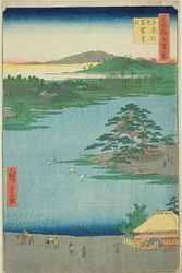 Den kåbehængte fyr ved Senzoku-dammen (Senzoku no ike Kesakakematsu), nr. 110 fra serien "Hundrede berømte udsigter over Edo (Meisho Edo hyakkei)"