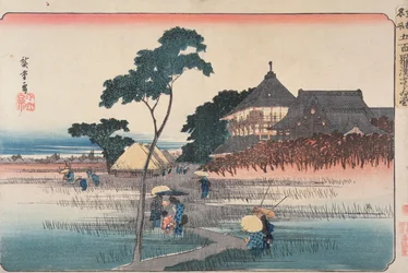 Spiralsalen i De Fem Hundrede Arhaters Tempel, fra serien «Berømte steder i Edo», 1830
