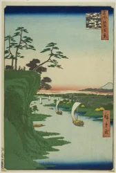 Udsigt over Konodai og Tone-floden (Konodai Tonegawa fukei), fra serien "Hundrede berømte udsigter over Edo (Meisho Edo hyakkei)"