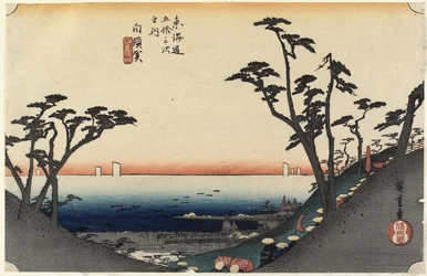 Udsigt over Shiomi-bakken, Shirasuga, ca. 1833