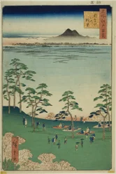 Udsigt mod nord fra Asuka Hill (Asukayama kita no chobo), fra serien "One Hundred Famous Views of Edo (Meisho Edo hyakkei)"