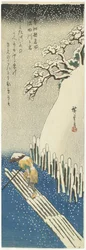Vinter: Sne over Sumida-floden, ca. 1834