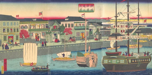5th gate, 1870, Yokohama Riverside Prefectural Police, 1870.
