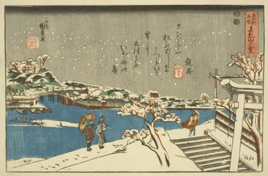 Sne ved Matsuchiyama (Matsuchiyama no yuki) (træbloktryk i farver)