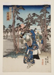 Udsigt over Yoshiwara (Yoshiwara zu) (træblok i farver)
