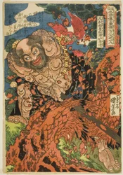 Lu Zhishen, oprindeligt navngivet Lu Da (Kaosho Rochishin shomei Rotatsu), fra serien "One Hundred and Eight Heroes of the Popular Water Margin (Tsuzoku Suikoden goketsu hyakuhachinin no hitori)"
