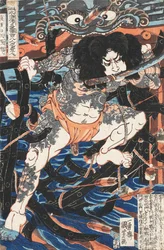 Rorihakucho Chojun, fra serien 108 Heroes of the Water Margin, c.1828.