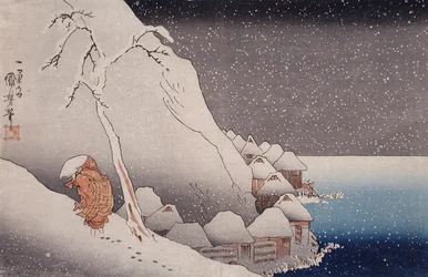 Sne ved Tsukahara på Sado-øen, 1271