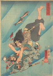 Tanmeijirō Genshōgo kæmper under vand