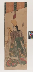Uden titel; opgivet titel: Shirabyōshi Beneath Sudare (Sudare shita no shirabyōshi), ca. 1840 (farvetræsnit)