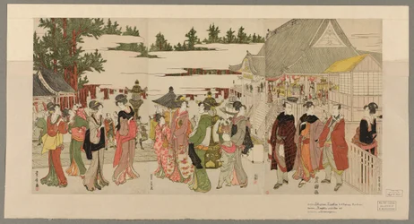 Nytårspilgrimsrejse til Myohoji-templet i Horinouchi (Horinouchi Myohoji eho mairi no zu)