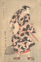 Skuespilleren Ichikawa Yaozo III i rollen som Fuwa Banzaemon fra skuespillet Ukiyozuka hiyoku..., 1774.