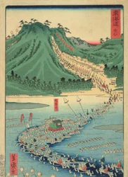 Kanaya, fra serien Tokaido Highway, 1863 (farvetryk i træsnit)