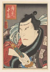 Ichikawa Shikô (Ichikawa Morinosuke) som Tôken Jûbei i scenestykket 