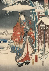 Ukiyo-e P Hayashi fra Tae Tae of Genji af National Proposal Hiroshige
