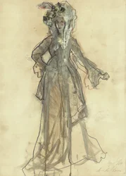 Elegant kostumeskitse