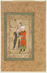 A prince and princess embrace, c.1550dani